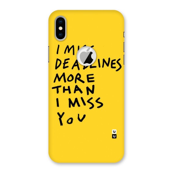 Deadlines Back Case for iPhone XS Logo Cut