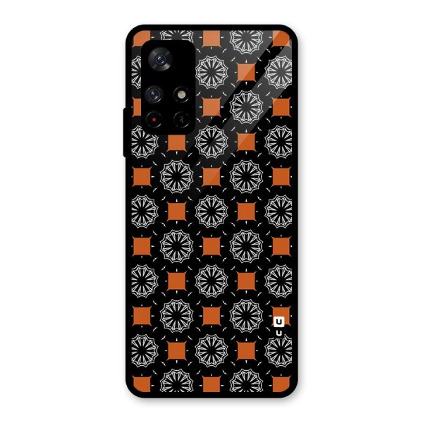 Decorative Wrapping Pattern Glass Back Case for Redmi Note 11T 5G