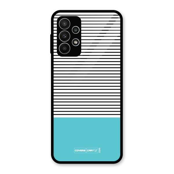 Deep Sky Blue Stripes Glass Back Case for Galaxy A23