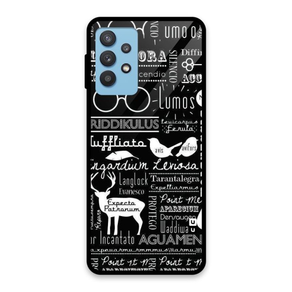 Deer Key Spell Glass Back Case for Galaxy M32 5G