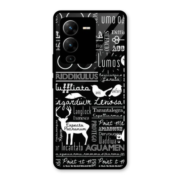 Deer Key Spell Glass Back Case for Vivo V25 Pro