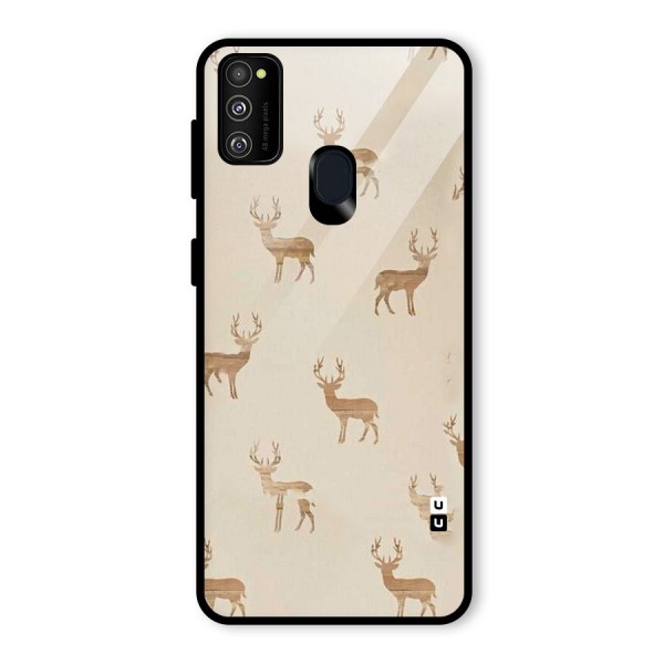 Deer Pattern Glass Back Case for Galaxy M21