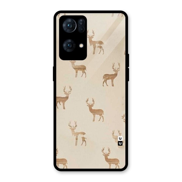 Deer Pattern Glass Back Case for Oppo Reno7 Pro 5G