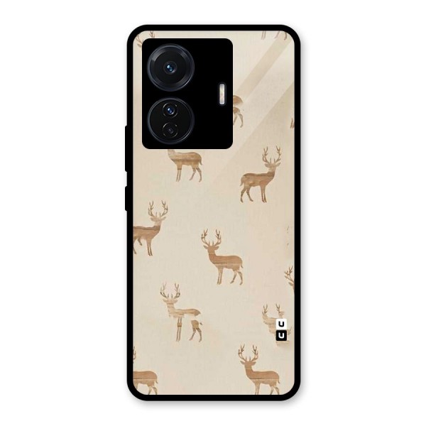 Deer Pattern Glass Back Case for Vivo T1 Pro