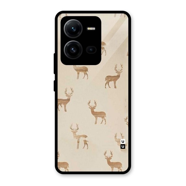 Deer Pattern Glass Back Case for Vivo V25