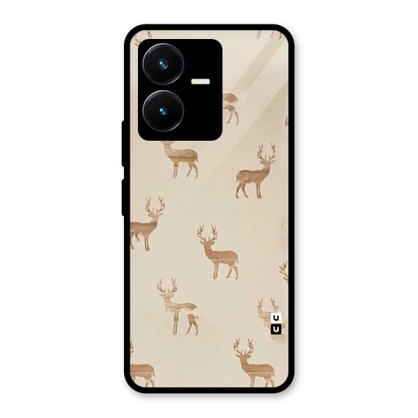 Deer Pattern Glass Back Case for Vivo Y22