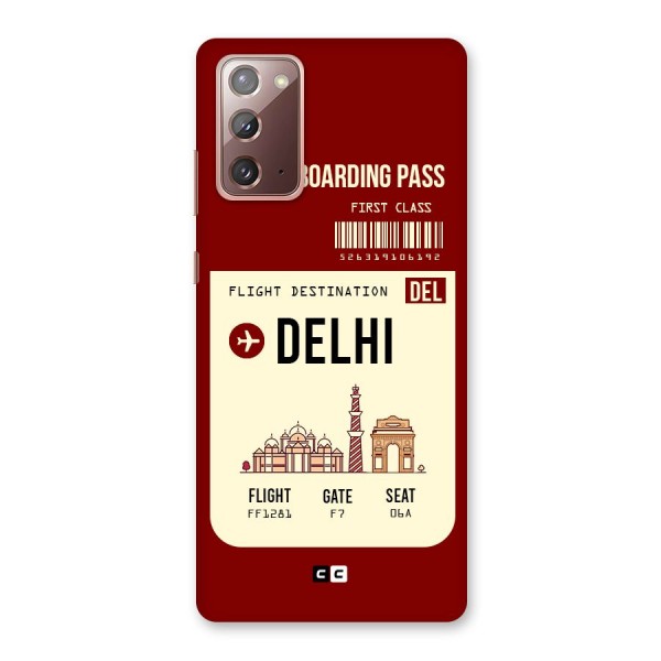 Delhi Boarding Pass Back Case for Galaxy Note 20