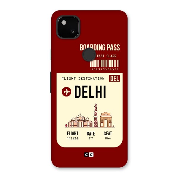 Delhi Boarding Pass Back Case for Google Pixel 4a