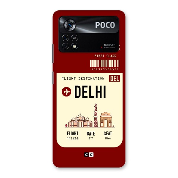 Delhi Boarding Pass Back Case for Poco X4 Pro 5G