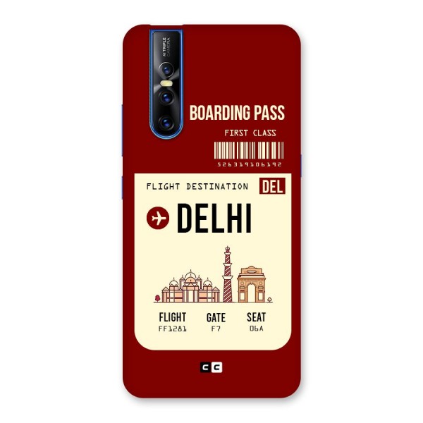 Delhi Boarding Pass Back Case for Vivo V15 Pro