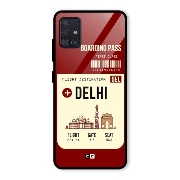 Delhi Boarding Pass Glass Back Case for Galaxy A51