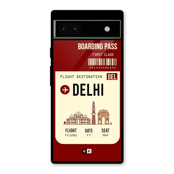 Delhi Boarding Pass Glass Back Case for Google Pixel 6a