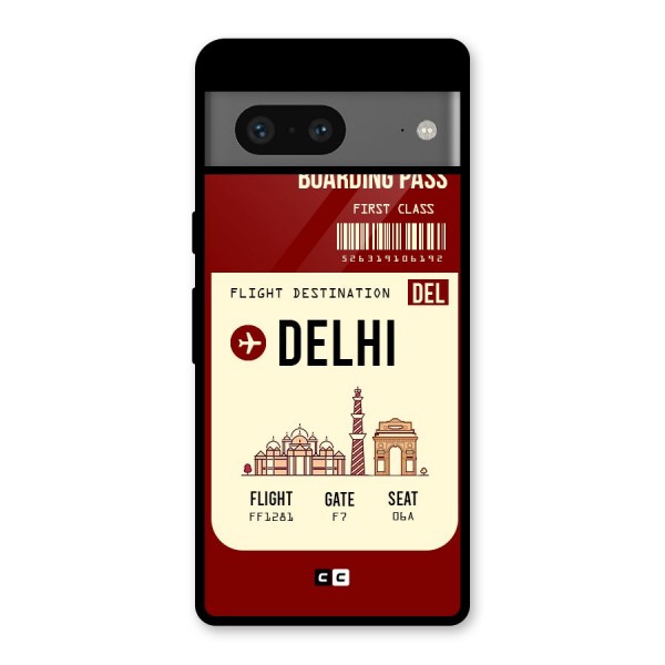 Delhi Boarding Pass Glass Back Case for Google Pixel 7