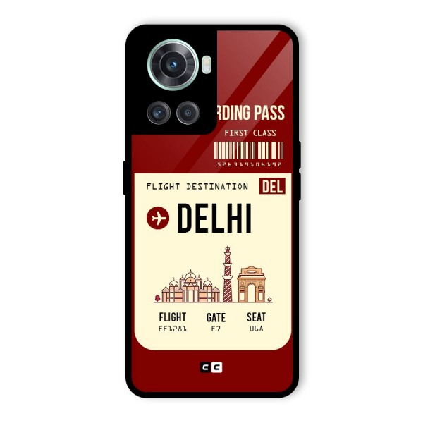 Delhi Boarding Pass Glass Back Case for OnePlus 10R