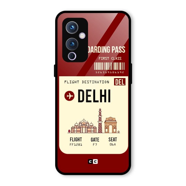 Delhi Boarding Pass Glass Back Case for OnePlus 9