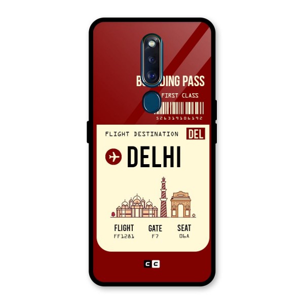 Delhi Boarding Pass Glass Back Case for Oppo F11 Pro