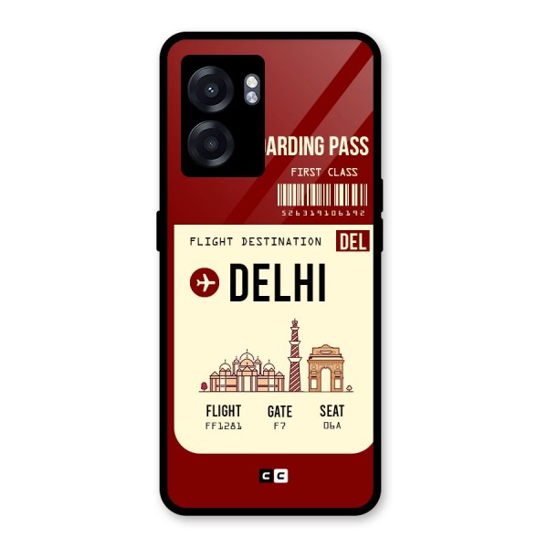 Delhi Boarding Pass Glass Back Case for Oppo K10 (5G)