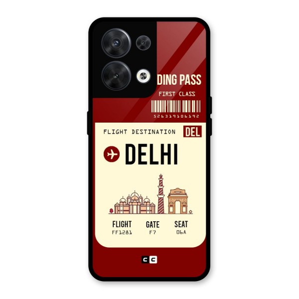 Delhi Boarding Pass Glass Back Case for Oppo Reno8 5G