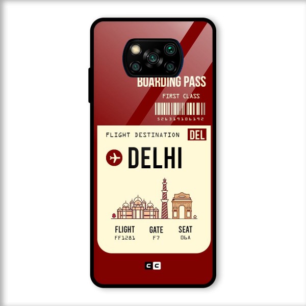 Delhi Boarding Pass Glass Back Case for Poco X3