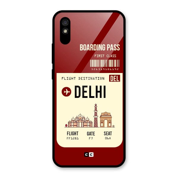 Delhi Boarding Pass Glass Back Case for Redmi 9A