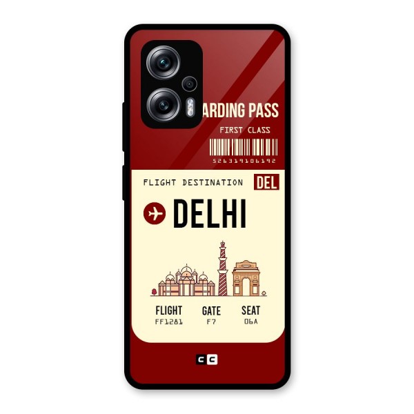 Delhi Boarding Pass Glass Back Case for Redmi K50i