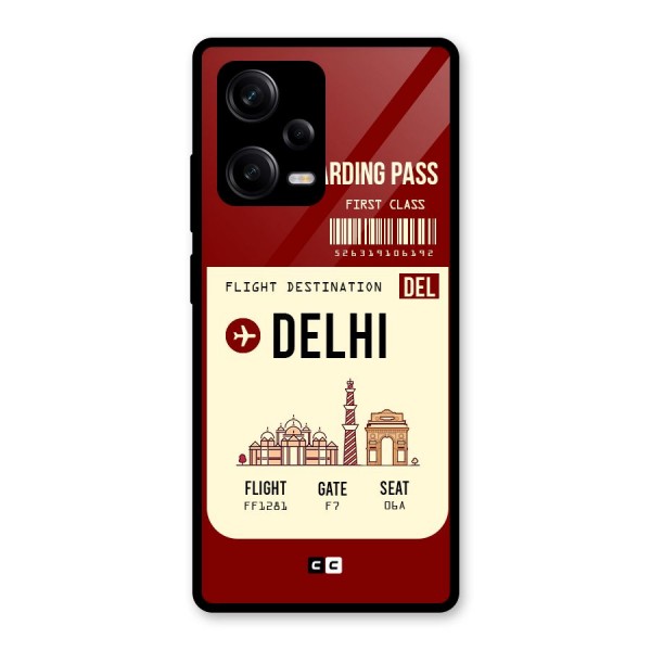 Delhi Boarding Pass Glass Back Case for Redmi Note 12 Pro