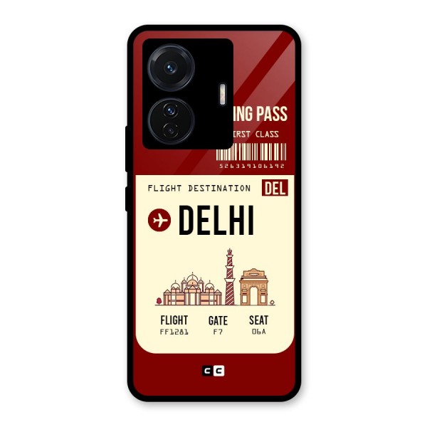 Delhi Boarding Pass Glass Back Case for Vivo T1 Pro