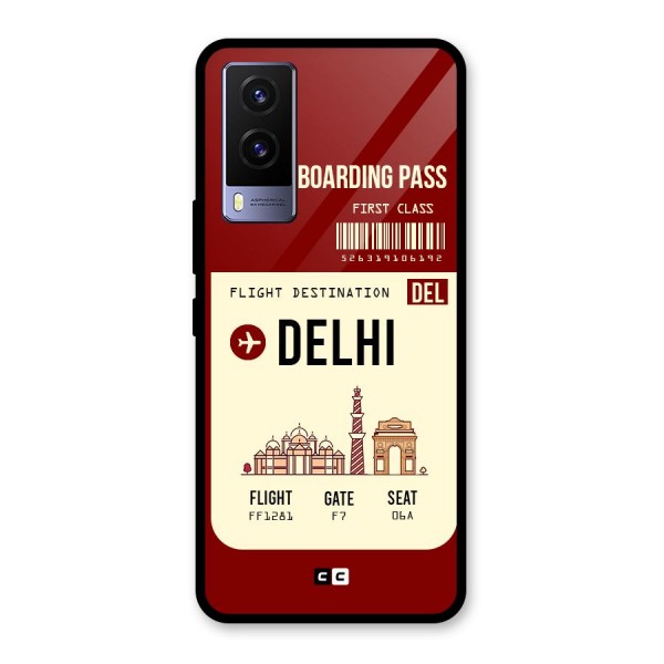 Delhi Boarding Pass Glass Back Case for Vivo V21e 5G