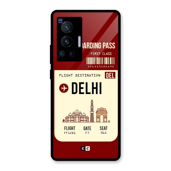 Delhi Boarding Pass Glass Back Case for Vivo X70 Pro