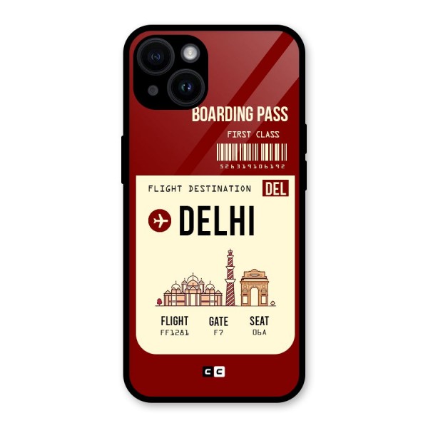 Delhi Boarding Pass Glass Back Case for iPhone 14