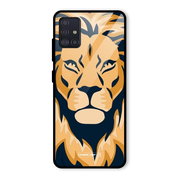 Designer Lion Glass Back Case for Galaxy A51