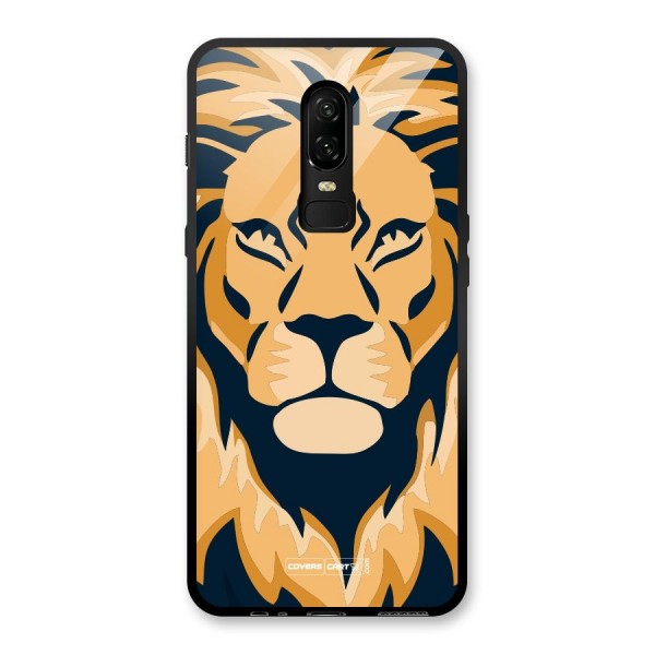 Designer Lion Glass Back Case for OnePlus 6