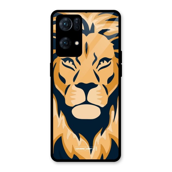 Designer Lion Glass Back Case for Oppo Reno7 Pro 5G