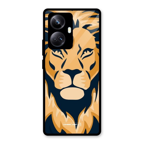 Designer Lion Glass Back Case for Realme 10 Pro Plus