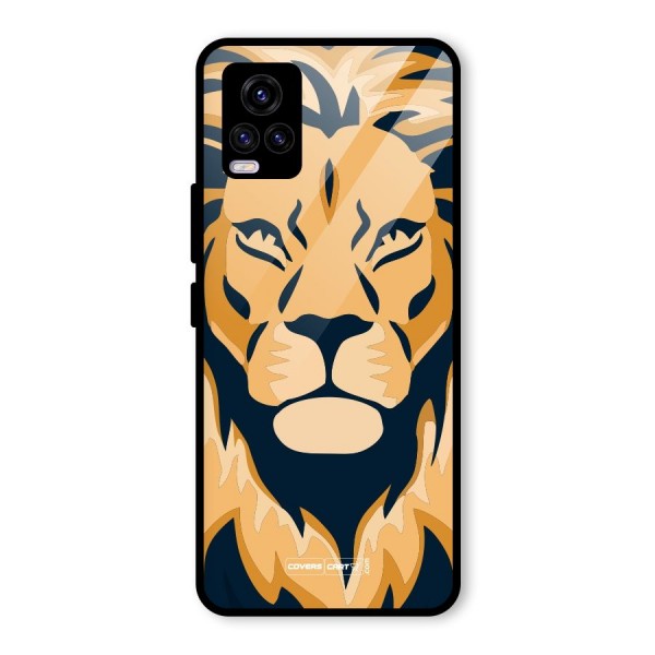 Designer Lion Glass Back Case for Vivo V20