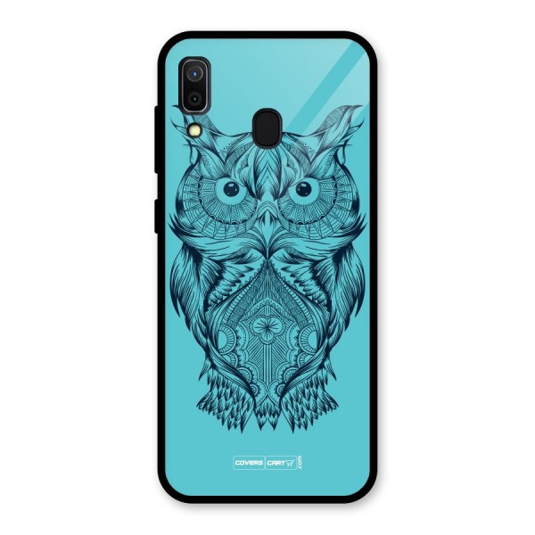 Designer Owl Glass Back Case for Galaxy A30