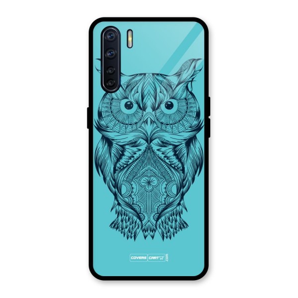 Designer Owl Glass Back Case for Oppo F15