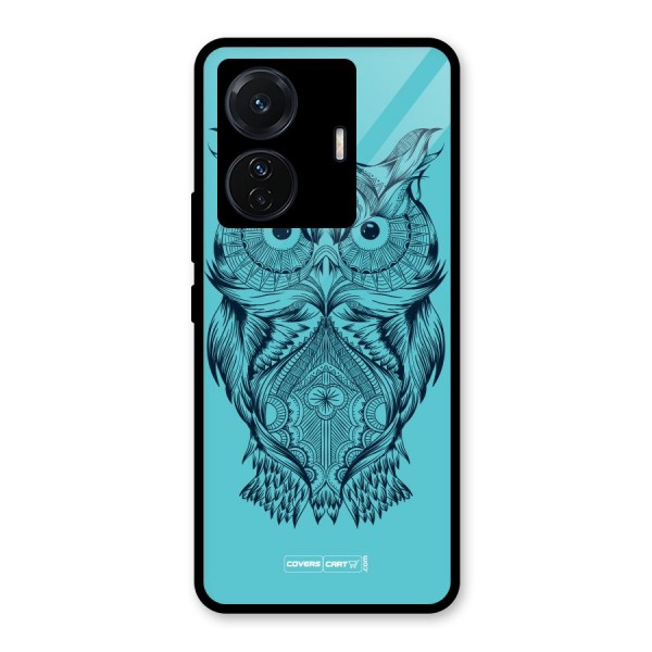 Designer Owl Glass Back Case for Vivo T1 Pro