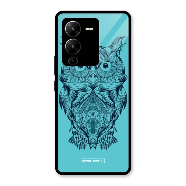 Designer Owl Glass Back Case for Vivo V25 Pro