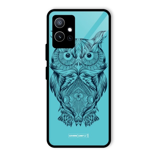 Designer Owl Glass Back Case for Vivo iQOO Z6