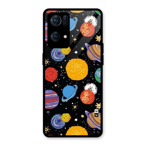 Designer Planets Glass Back Case for Oppo Reno7 Pro 5G