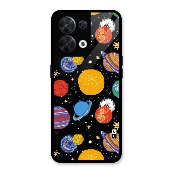 Designer Planets Glass Back Case for Oppo Reno8 5G