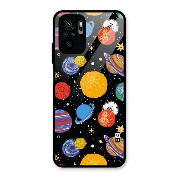 Designer Planets Glass Back Case for Redmi Note 10