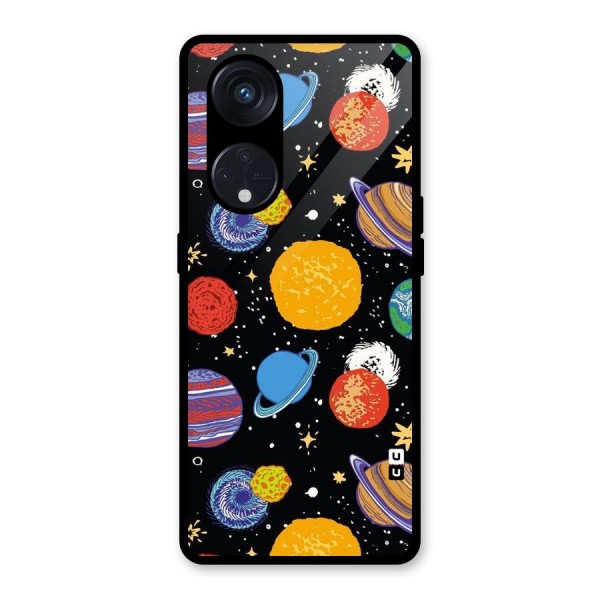 Designer Planets Glass Back Case for Reno8 T 5G