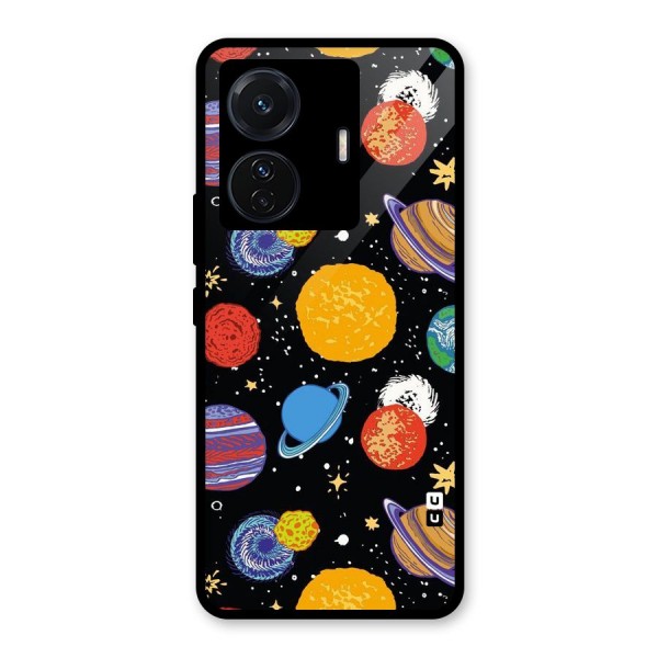 Designer Planets Glass Back Case for Vivo T1 Pro