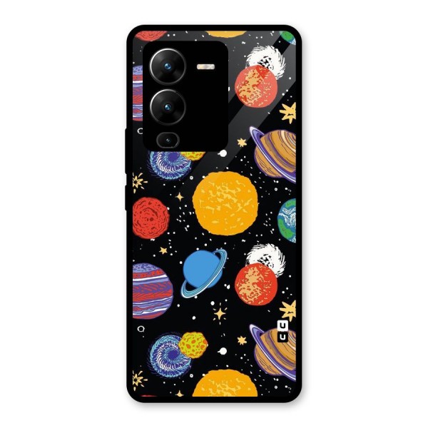 Designer Planets Glass Back Case for Vivo V25 Pro