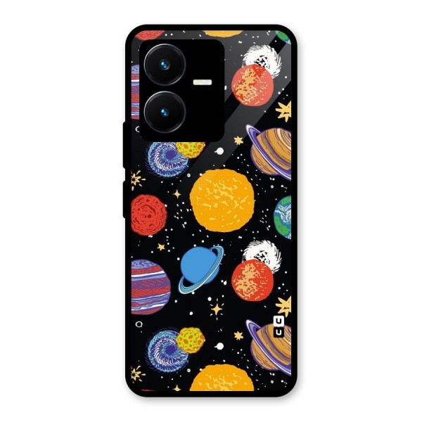 Designer Planets Glass Back Case for Vivo Y22