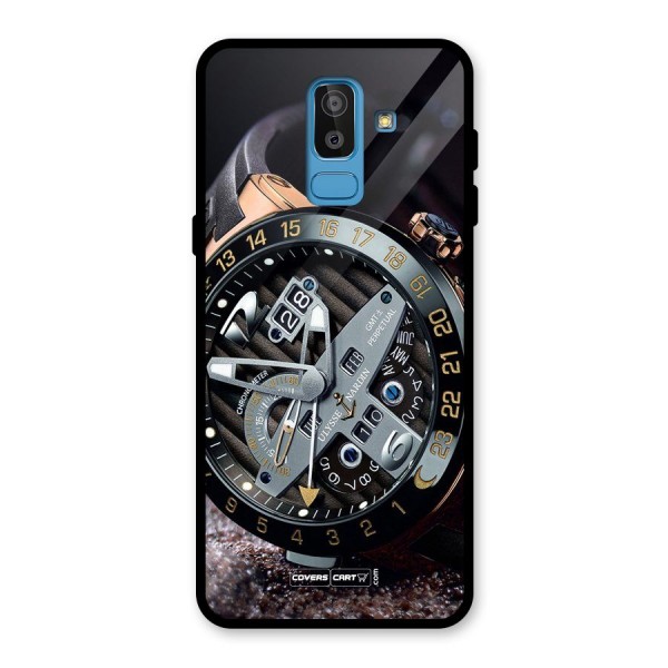 Designer Stylish Watch Glass Back Case for Galaxy J8