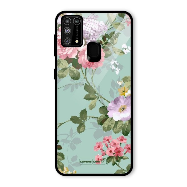 Desinger Floral Glass Back Case for Galaxy M31