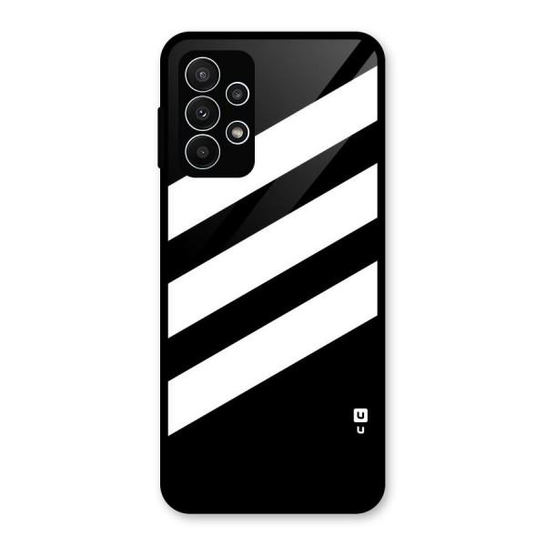 Diagonal Classic Stripes Glass Back Case for Galaxy A23